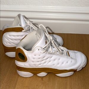 White and Gold High-Top Sneakers